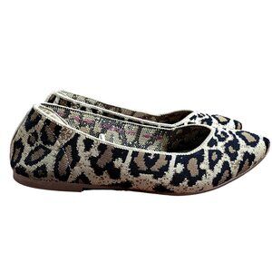 Skechers Cleo Claw Some Ballet Flats Womens 6 Beige Animal Print Slip On Shoes